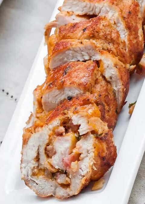 Turkey Breast Stuffed with Bacon and Cheese