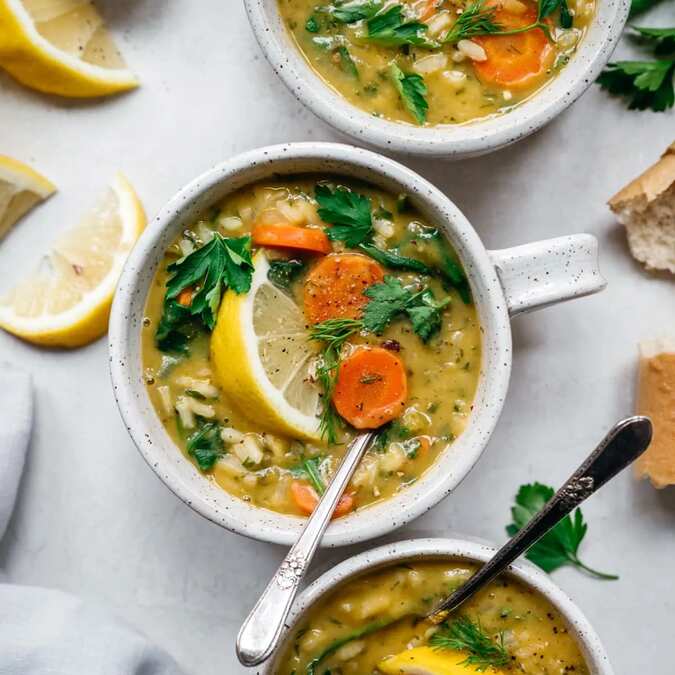 Lemon Rice Soup