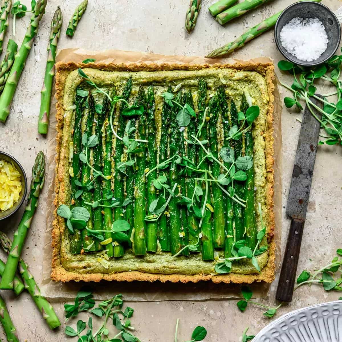 How to make Vegan Ricotta And Asparagus Tart Recipe