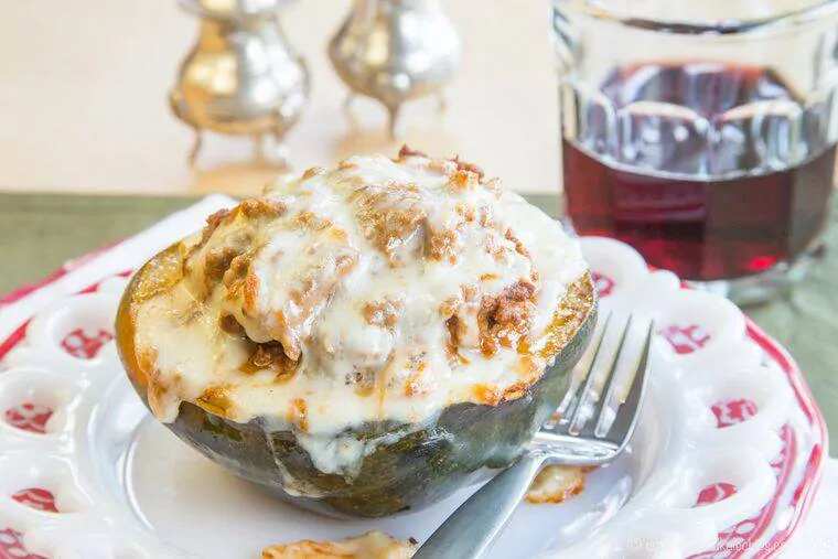 Cheesy Lasagna Stuffed Acorn Squash