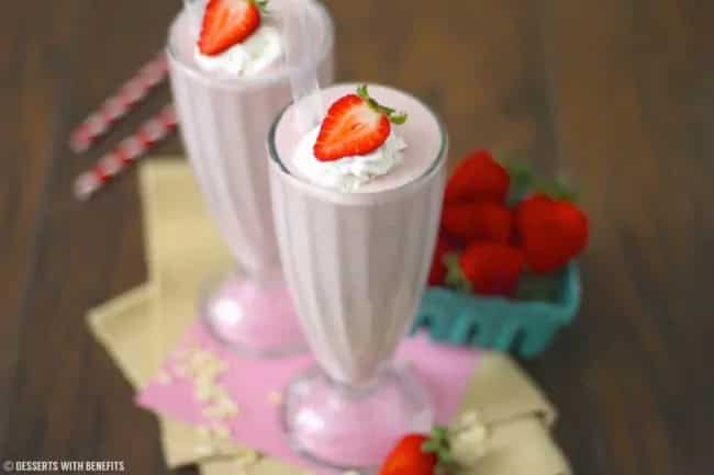 How to make Healthy Strawberry Shortcake Milkshake Recipe