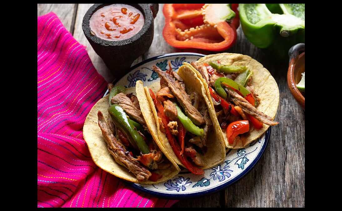 Rajas Poblanos And Skirt Steak Tacos