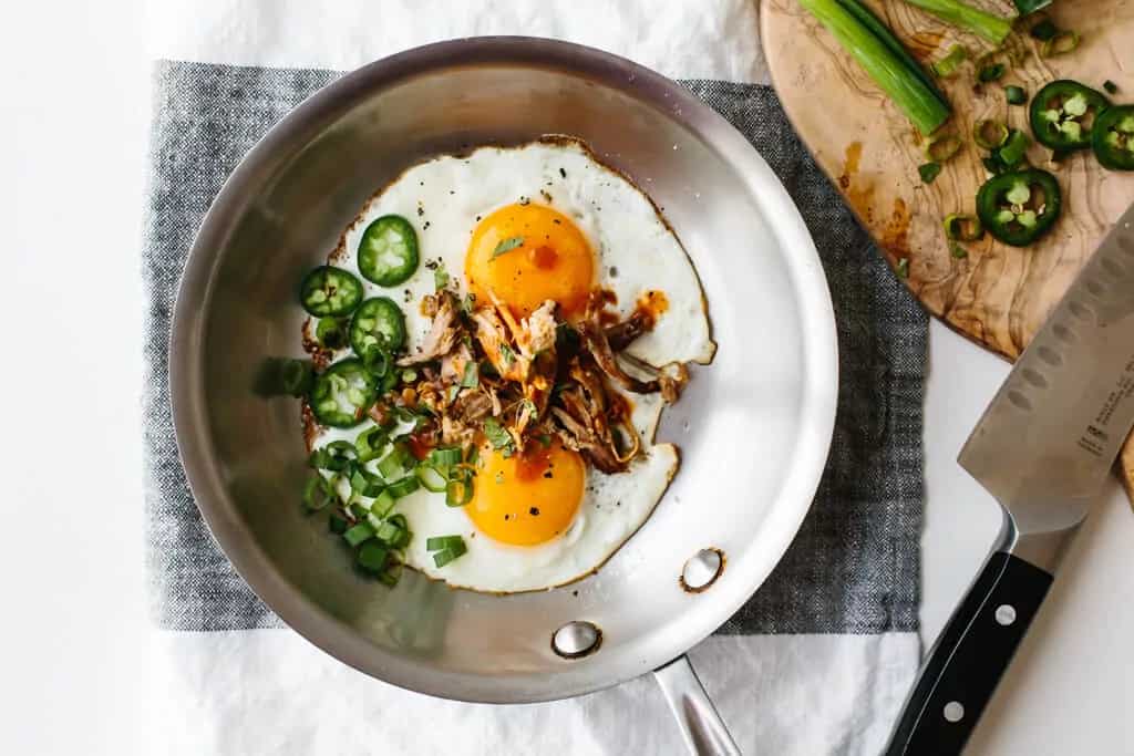 How to make Spicy Pulled Pork Fried Eggs Recipe