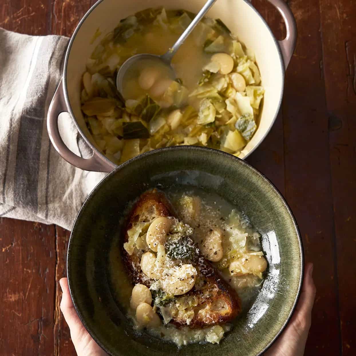 How to make Braised Cabbage & Lima Beans Over Toast Recipe
