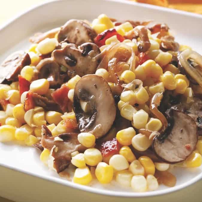 Corn With Bacon & Mushrooms