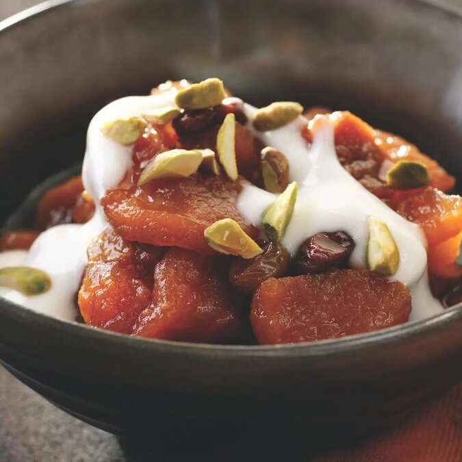 Dried Fruit Compote With Green Tea & Lemon