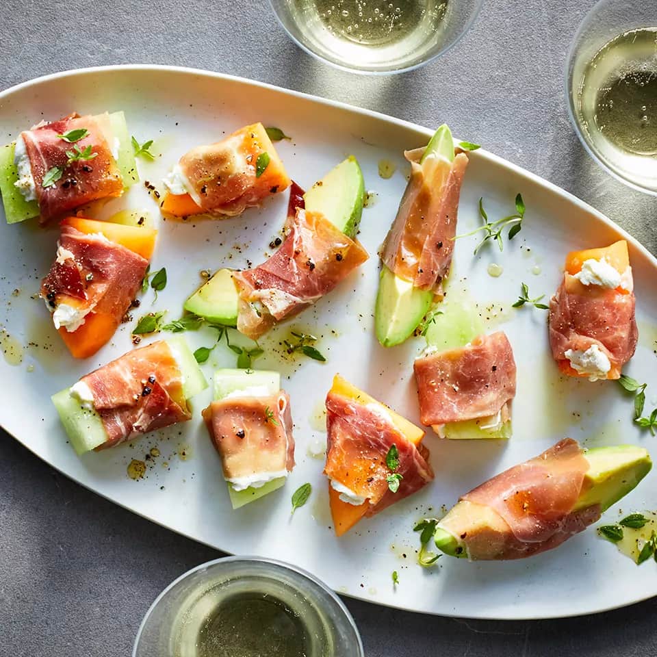 How to make Prosciutto-wrapped Avocado & Melon Bites Recipe