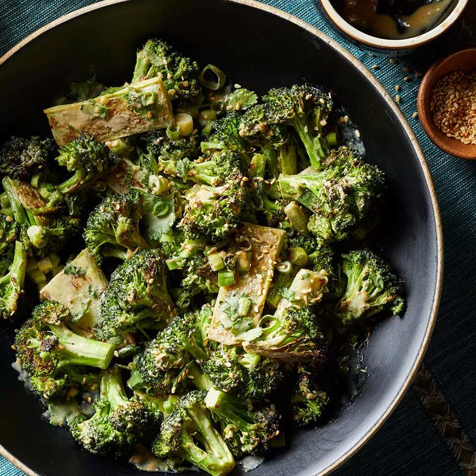 How to make Roasted Broccoli With Garlicky Tahini Sauce Recipe