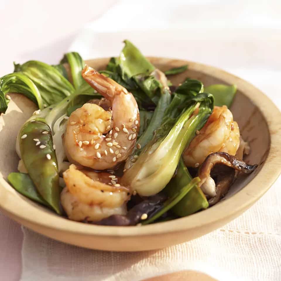 How to make Sauteed Shiitake And Bok Choy With Shrimp Recipe