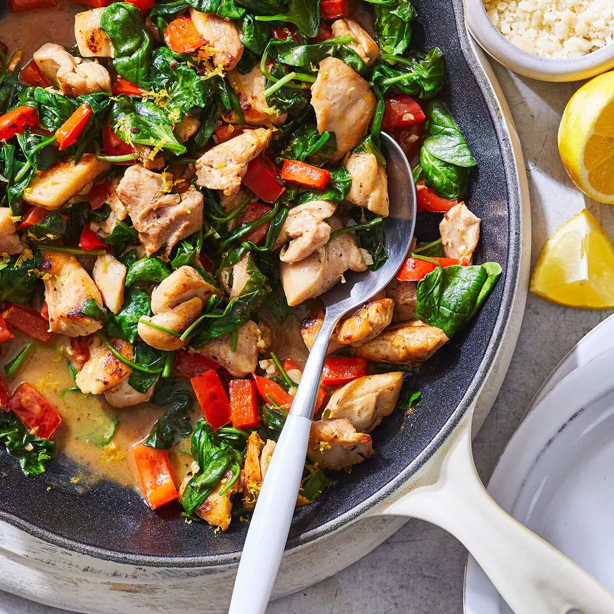 How to make Skillet Lemon Chicken With Spinach Recipe