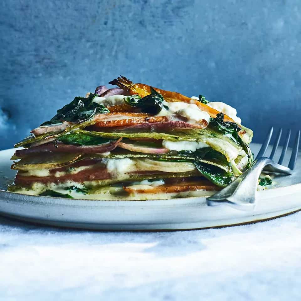 How to make Spring Vegetable Lasagna With Fresh Spinach Pasta Recipe