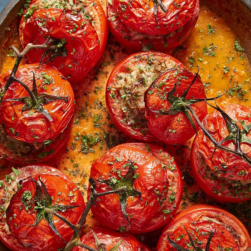 How to make Tomato Dolma With Roasted Eggplant Recipe