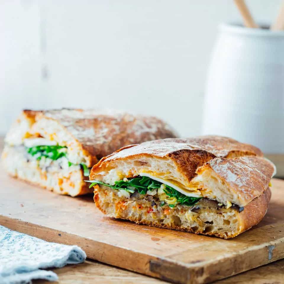 How to make Vegetarian Pressed Italian Sandwich Recipe