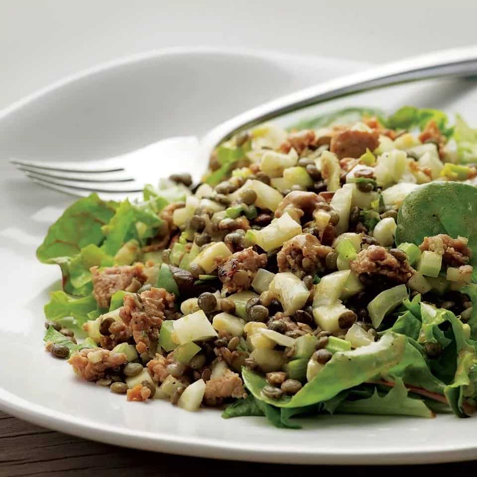 How to make Warm Lentil Salad With Sausage & Apple Recipe