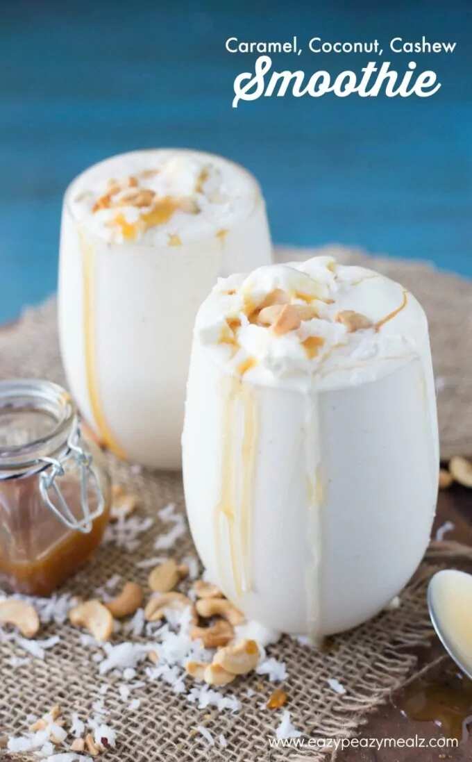 How to make Caramel, Coconut, Cashew Smoothie Recipe