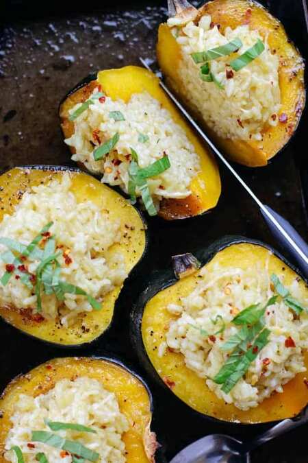 Risotto Stuffed Acorn Squash