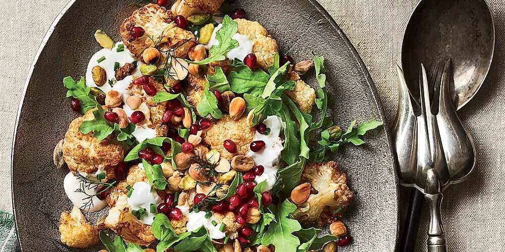 How to make Cauliflower Salad With Yogurt Sauce And Pomegranate Recipe