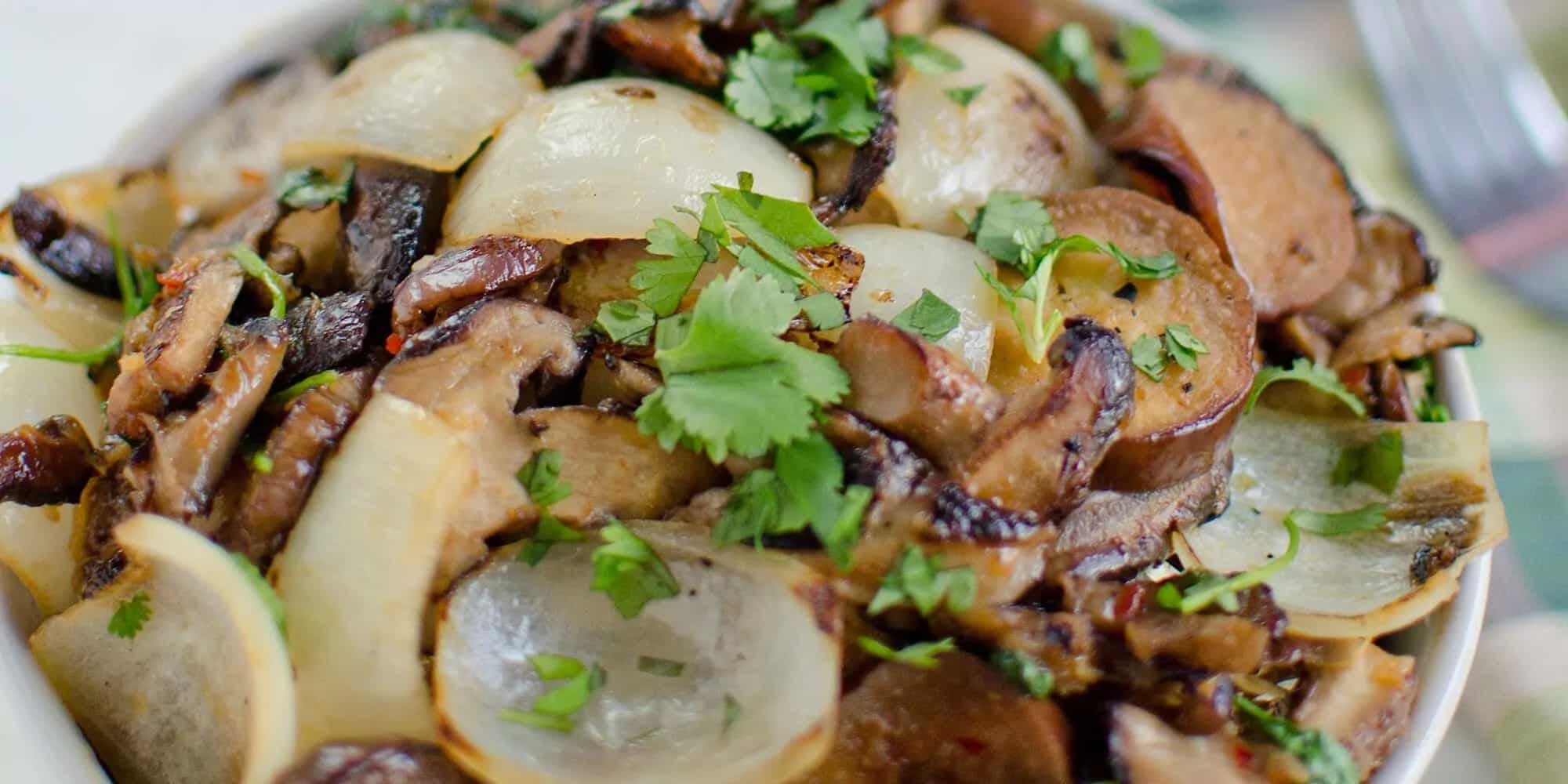 How to make Shiitake And Eggplant Stirfry With Gingery Garlic Sauce Recipe