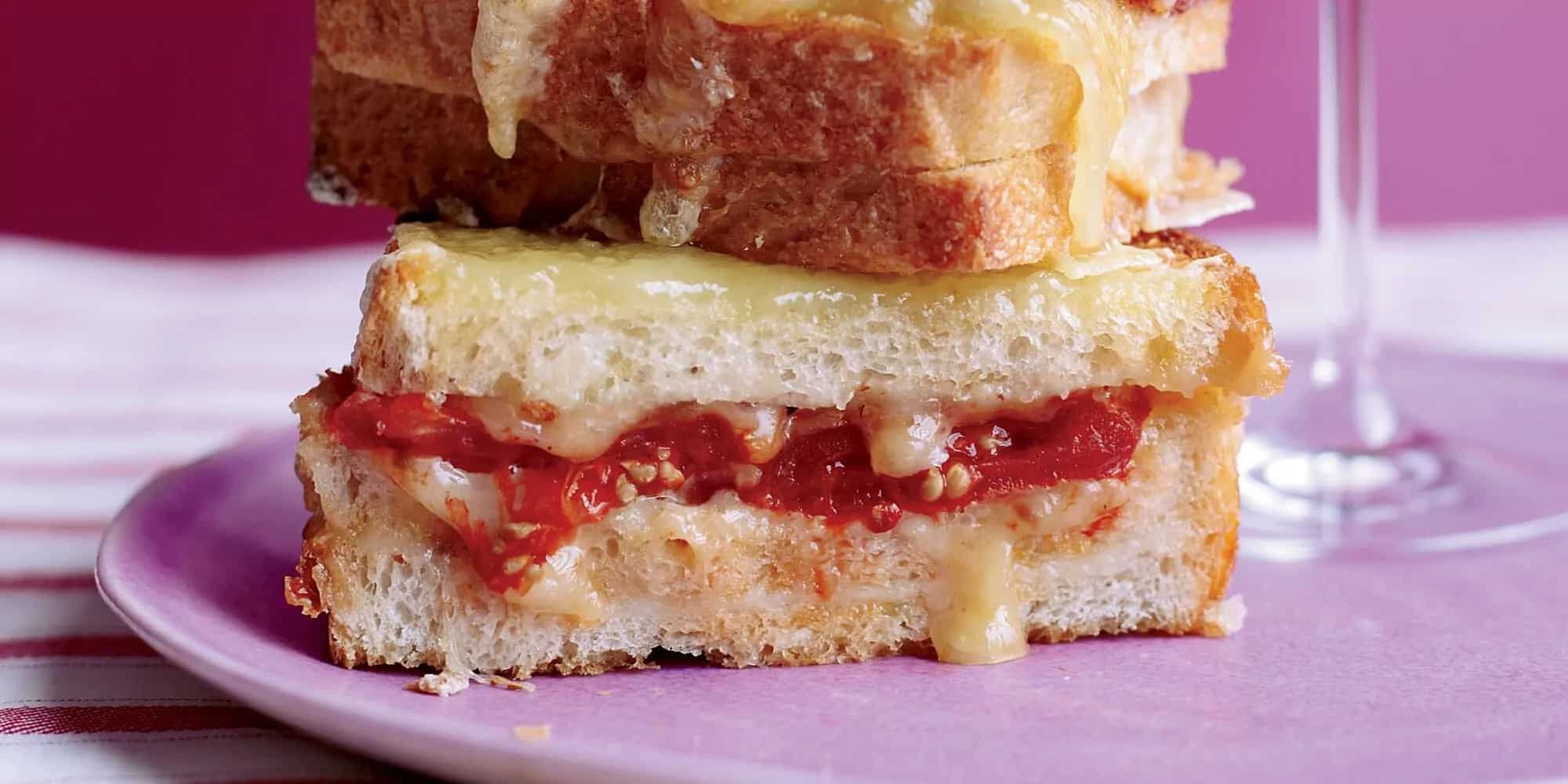 How to make Triple-decker Baked Italian Cheese Sandwiches Recipe