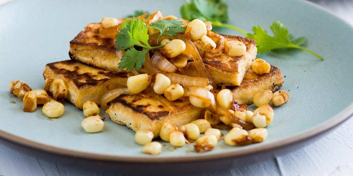 Corn And Pan-Seared Tofu Stir Fry