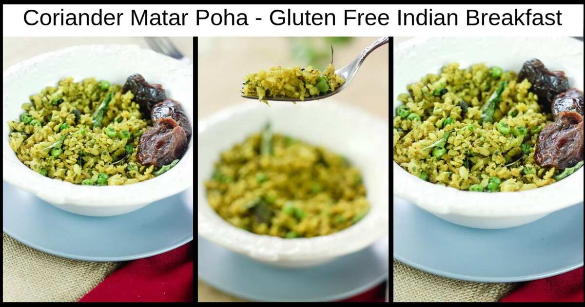 Coriander Matar Poha 