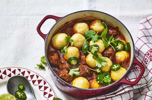 Spicy Beef Stew With Cornmeal Dumplings