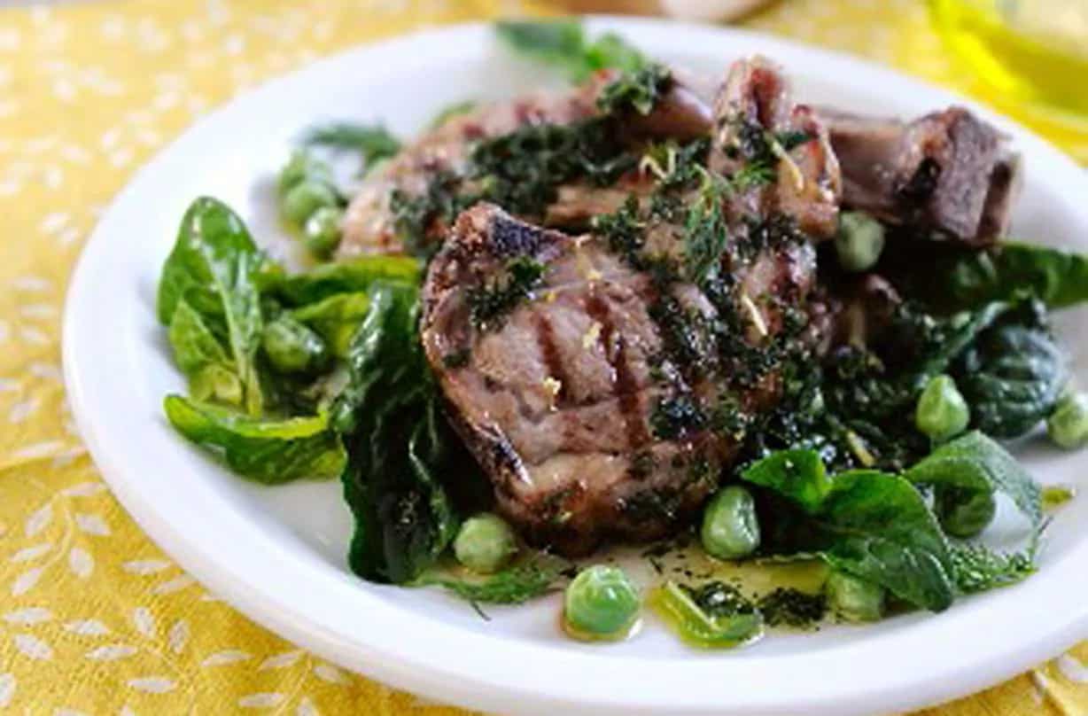 How to make Lamb Chops With Pea Mint Salad Recipe