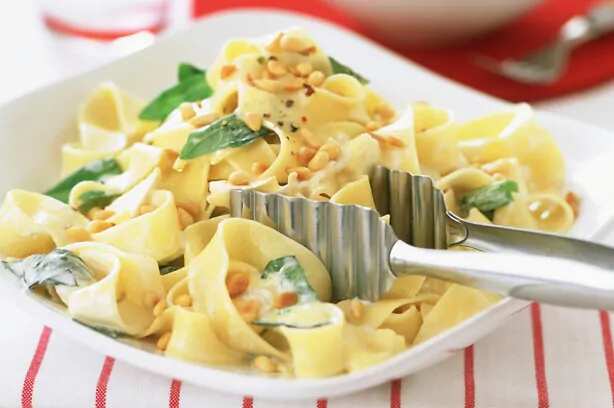 Tagliatelle With Brie And Pine Nuts