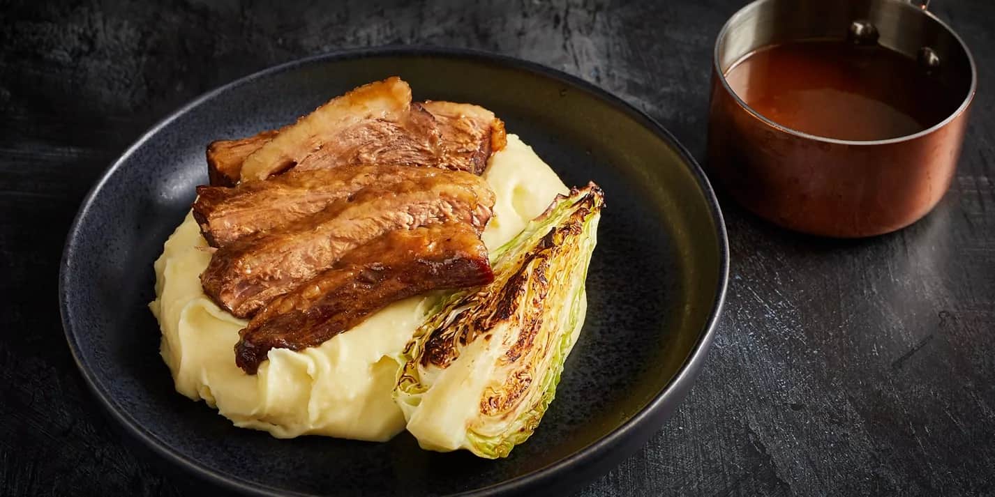 How to make Pot Roast Brisket With Bone Marrow Mash And Hispi Cabbage