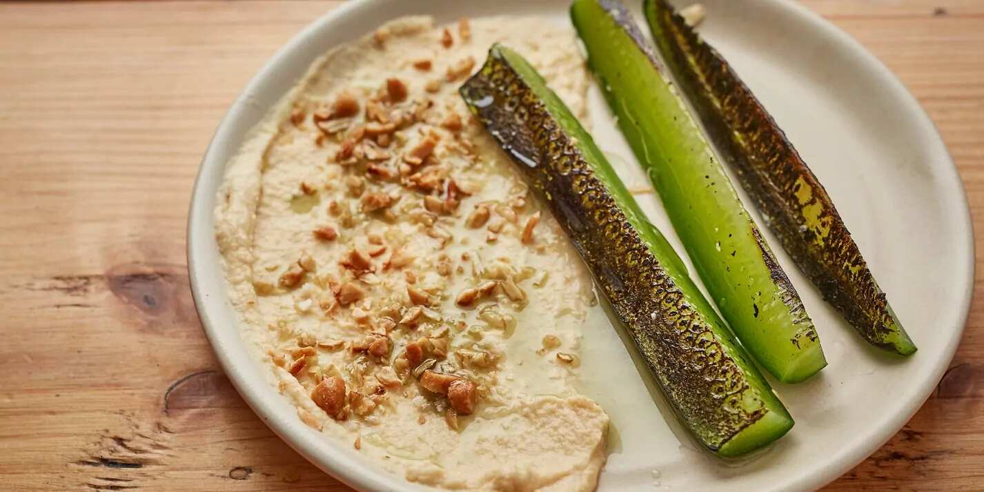 How to make Charred Cucumber With Miso Crème Fraiche Recipe