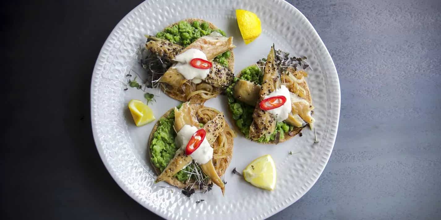 How to make Smoked Mackerel With Crushed Peas Recipe