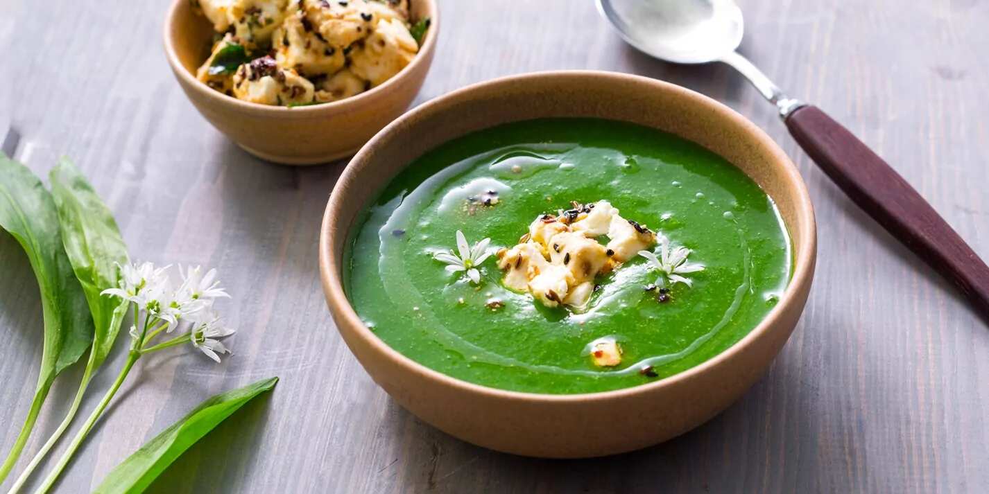 How to make Wild Garlic Soup With Marinated Feta Recipe