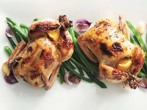 Orange Glazed Cornish Game Hens