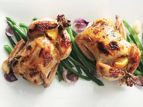 Orange Glazed Cornish Game Hens