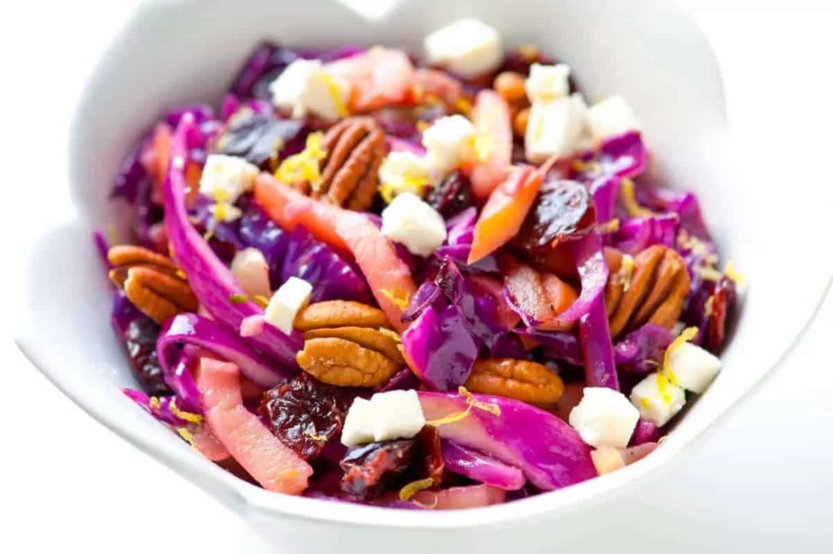 How to make Warm Apple Cabbage Salad With Pecans Recipe