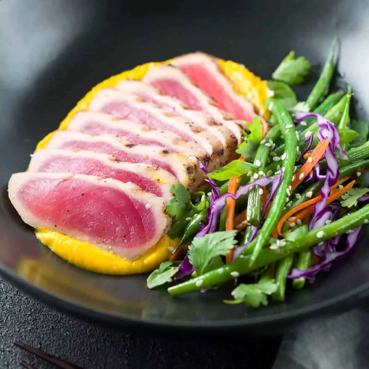 How to make Seared Ahi Tuna With Sesame Green Beans Recipe