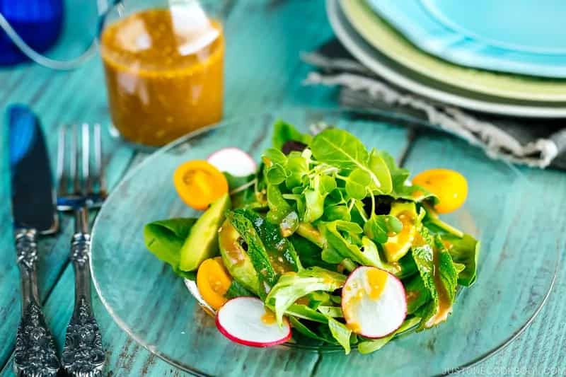 How to make Spring Mix Salad With Sweet Miso Dressing Recipe