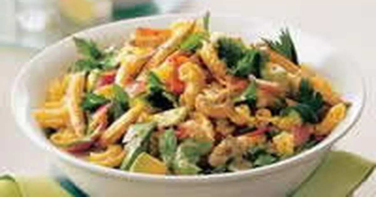 Bacon And Corn Pasta Salad With Mustard Dressing