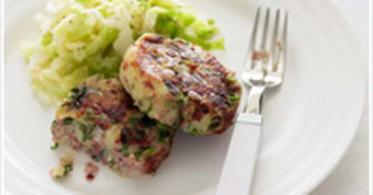 Corned Beef Patties With Braised Cabbage