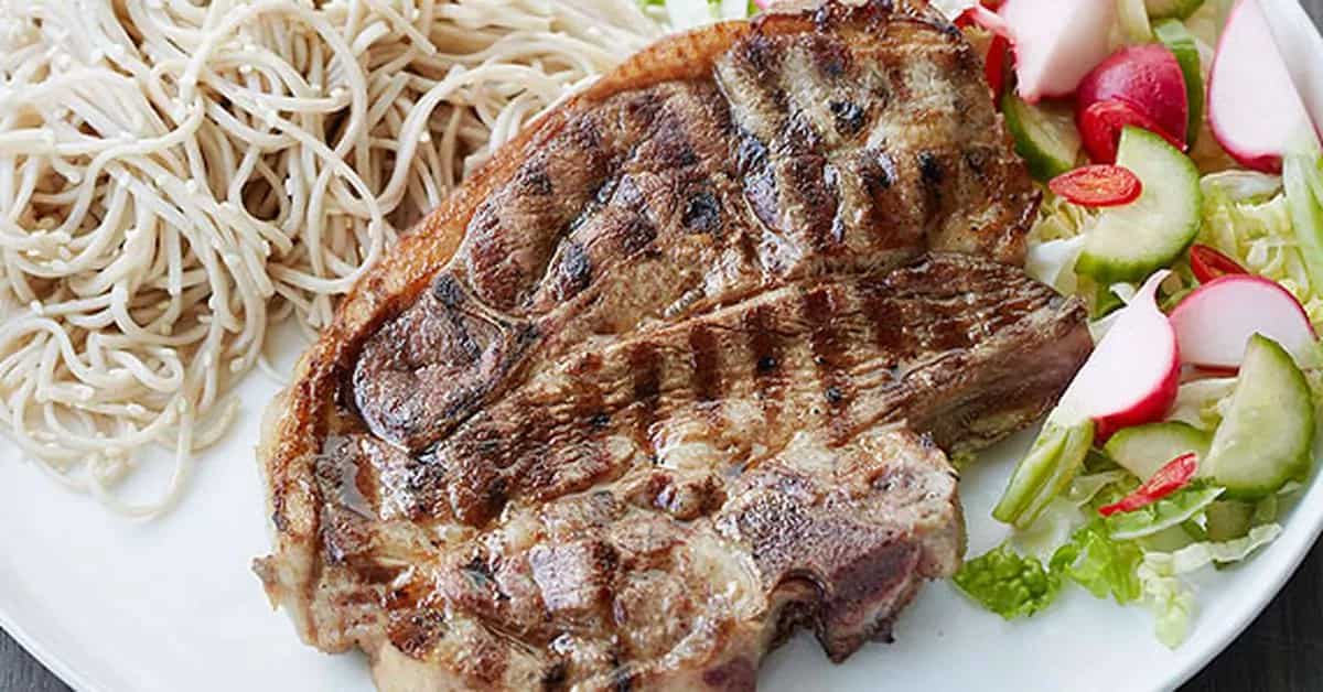 How to make Grilled Lamb Forequarter Chops With Soba Noodle Salad Recipe