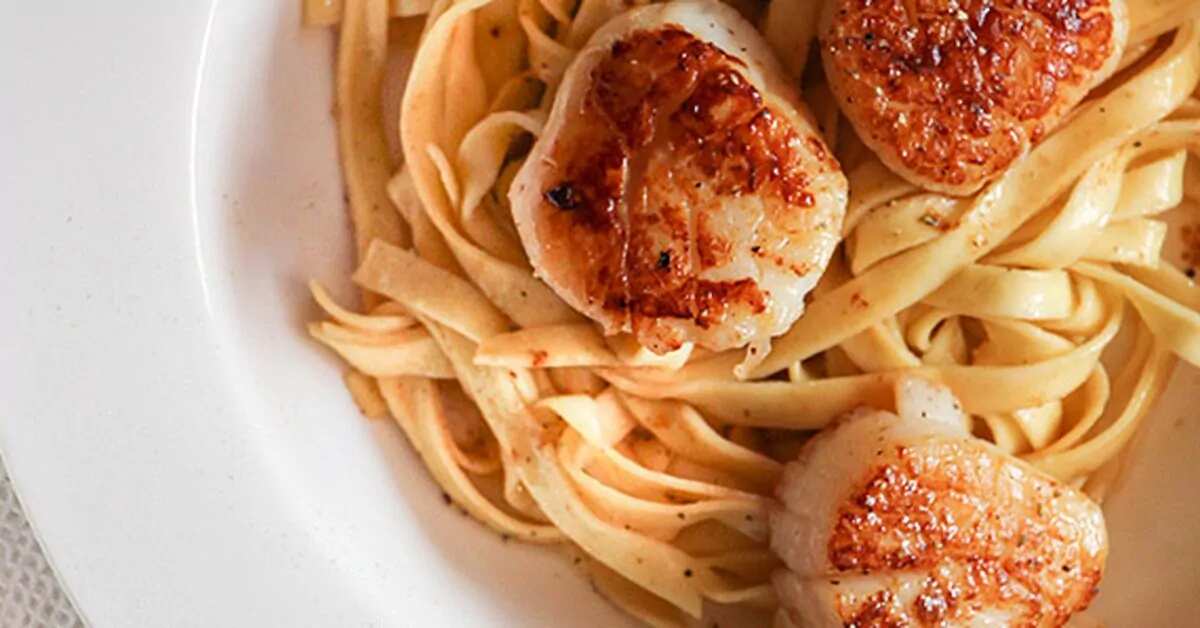Scallops With Lemon Tagliatelle