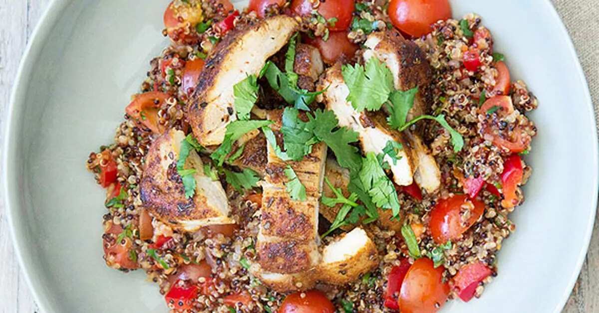 Mexican Chicken With Spiced Vegetable, Coriander And Lime Quinoa