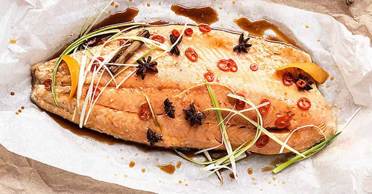 How to make Poached Whole Salmon Fillet With Asian Flavours Recipe