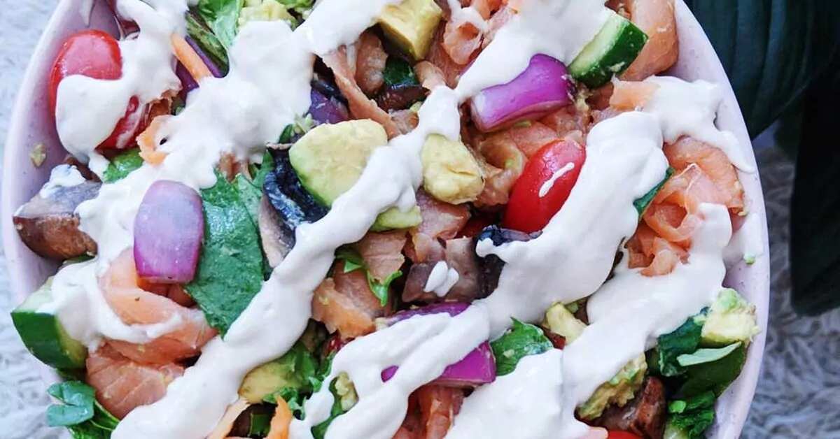 How to make Protein Salad With Tahini Coconut Dressing Recipe