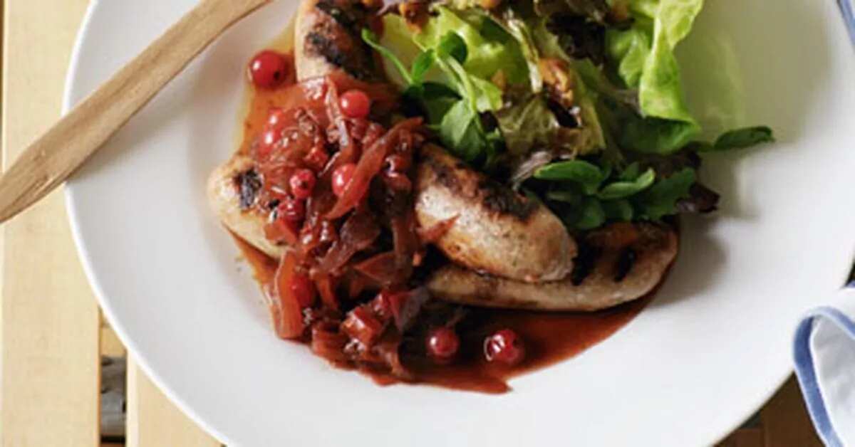 How to make Sausages With Redcurrant & Red Onion Relish Recipe