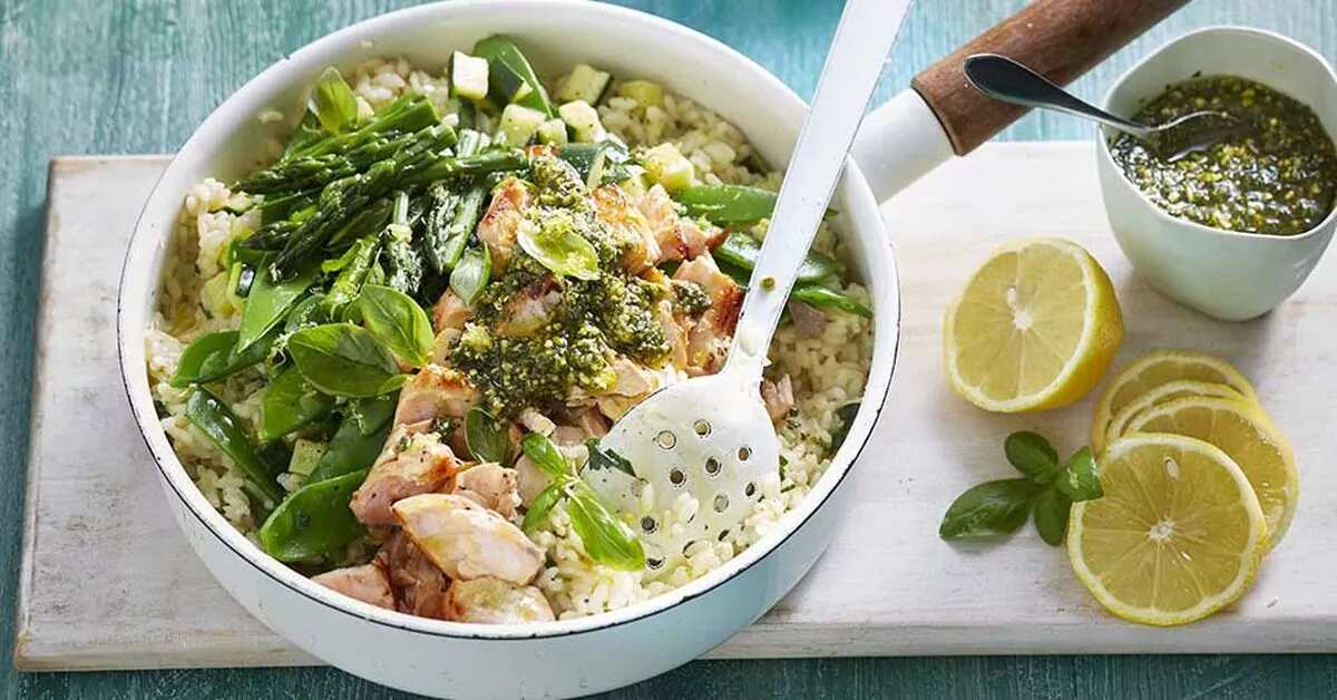 How to make Vegetable And Salmon Risotto Recipe