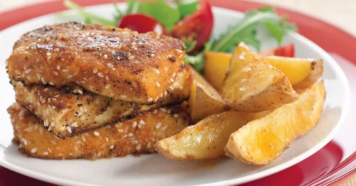 How to make Tofu Schnitzel With Potato Wedges Recipe