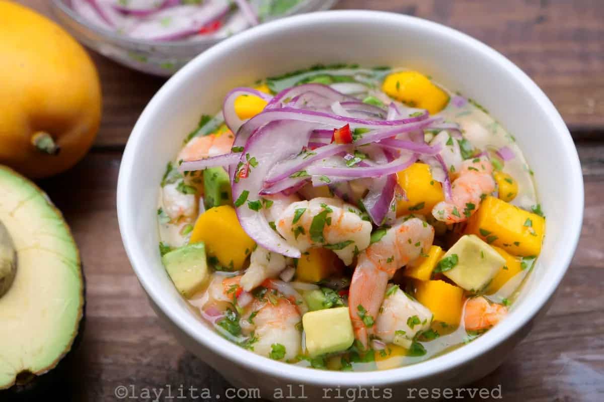How to make Shrimp And Mango Ceviche With Avocado Recipe