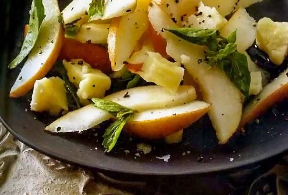 Pear Basil and Pecorino Toscano Salad