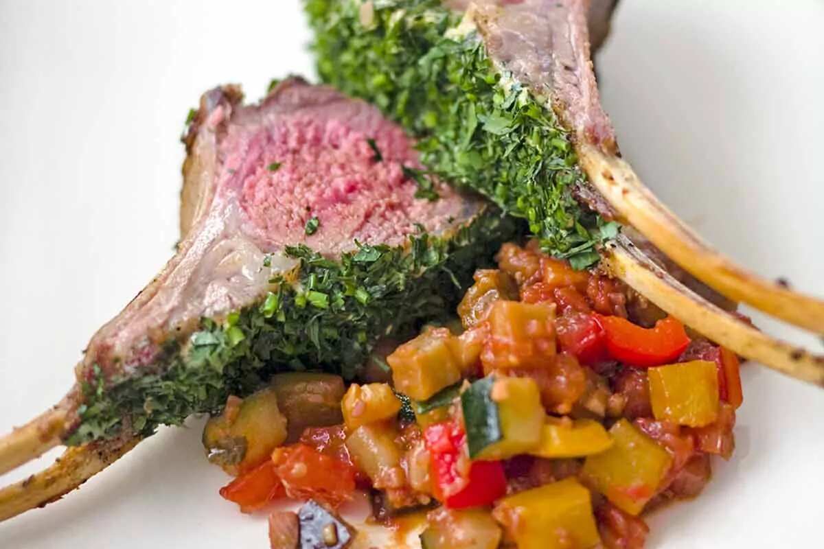 How to make Roasted Rack Of Lamb With Parsley Dijon And Chives Recipe